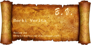 Berki Verita névjegykártya